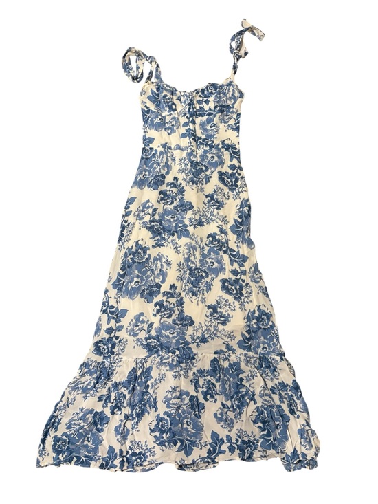Reformation Dresses & Skirts - Reformation Sz 4 Blue & White Floral Tie-Shoulder Maxi Dress